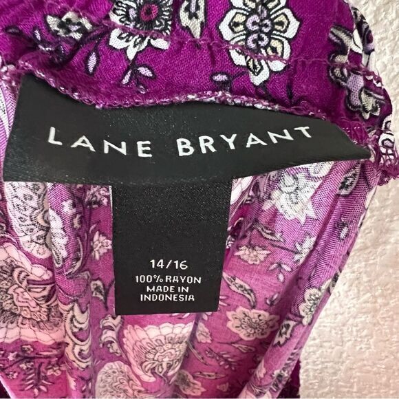 Lane‎ Bryant Purple Floral Tiered Ruffle Maxi Skirt Womens Size 14/16 - Picture 4 of 5